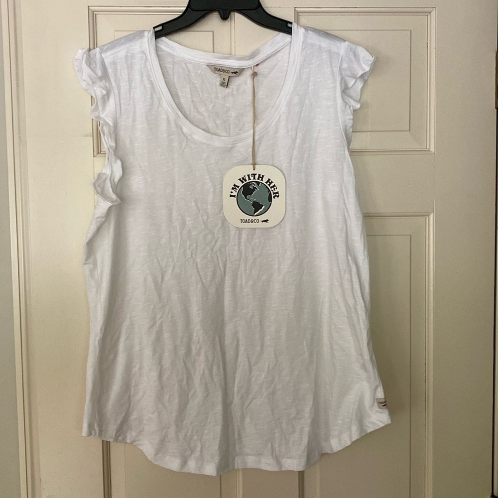 NWT Toad & Co Rufflita tee with ruffle sleeves